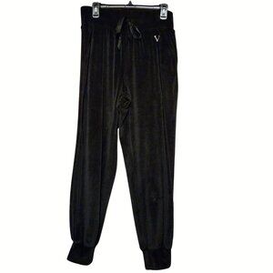 Victorias Secret Velour Jogger Pants Black M Soft Elastic Waist
